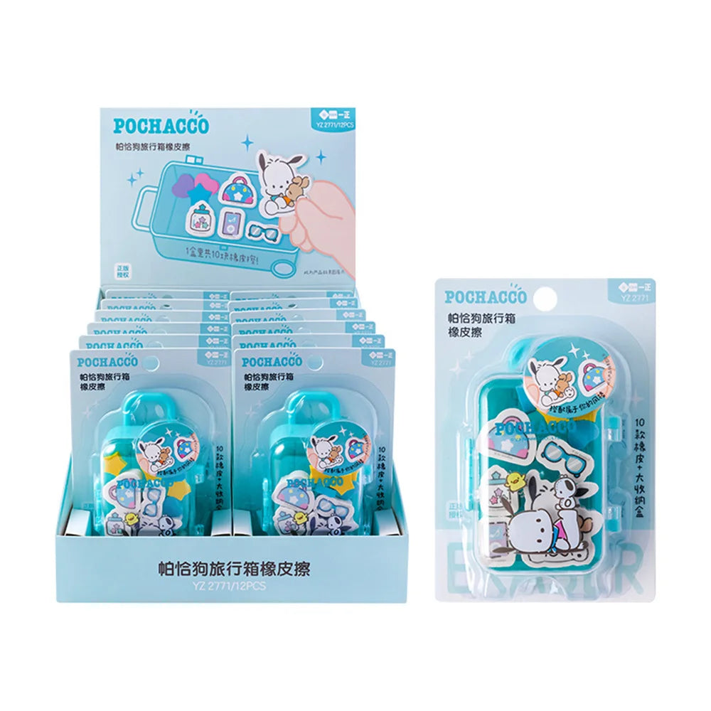 Sanrio Character Luggage Case Eraser Set