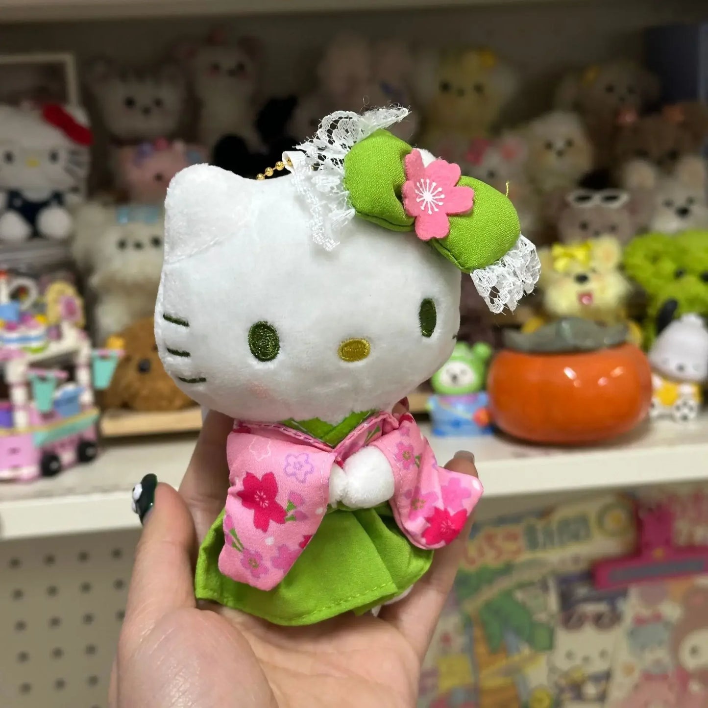 Hello Kitty Matcha Kimono Plushie Keychain