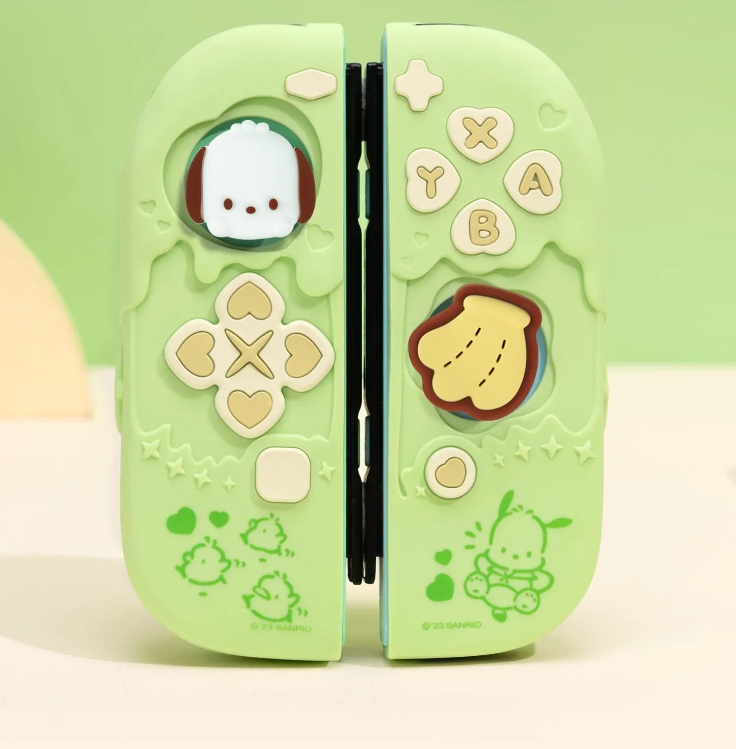 Sanrio Kuromi Cinnamoroll Pochacco Switch Ns/oled Handle Protective Case Anti-fall Digital Accessories Cute Anime Figure Gift