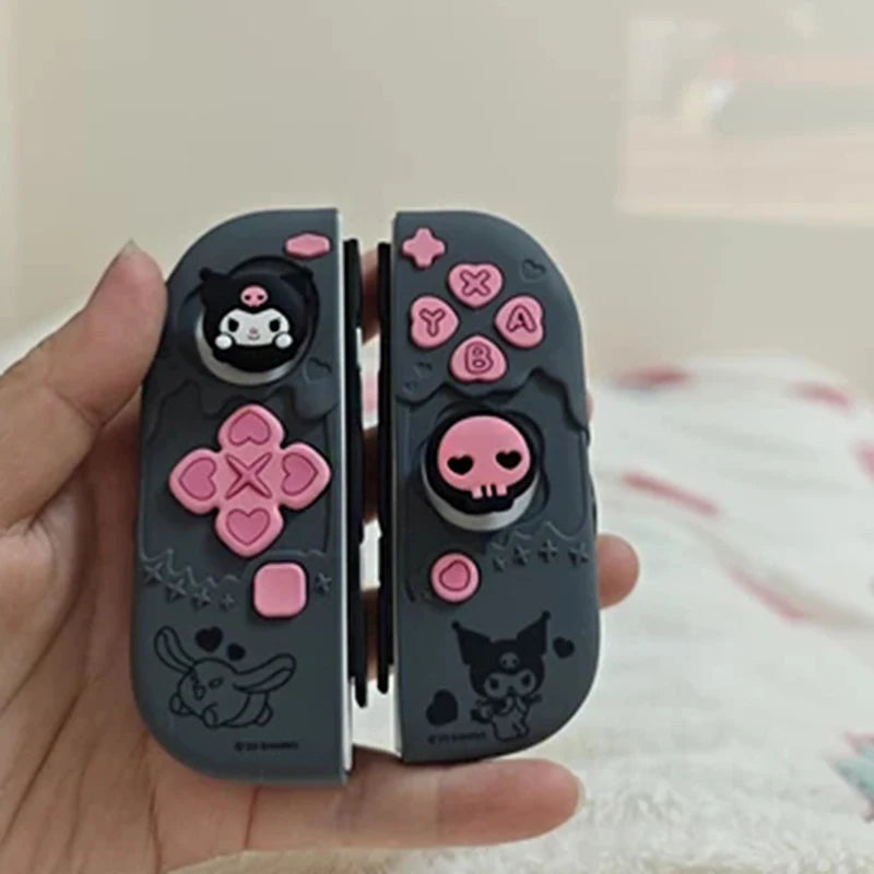 Sanrio Kuromi Cinnamoroll Pochacco Switch Ns/oled Handle Protective Case Anti-fall Digital Accessories Cute Anime Figure Gift