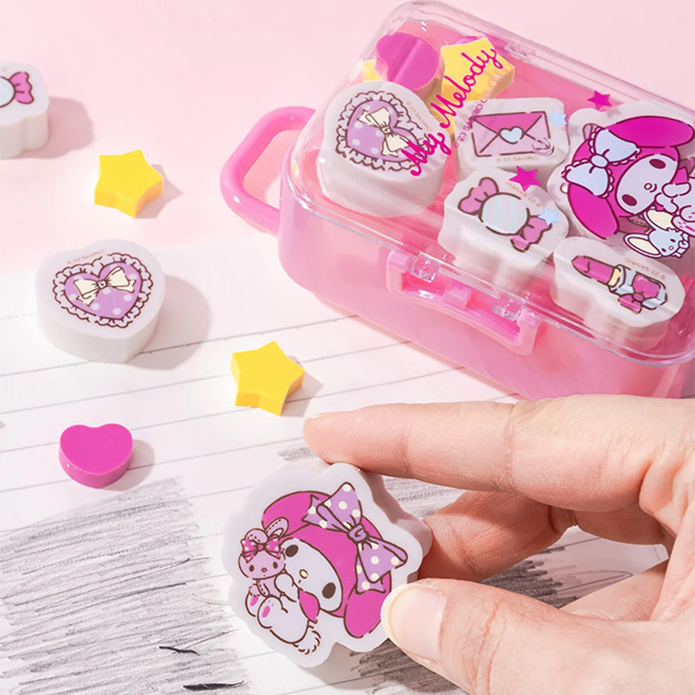 Sanrio Character Luggage Case Eraser Set