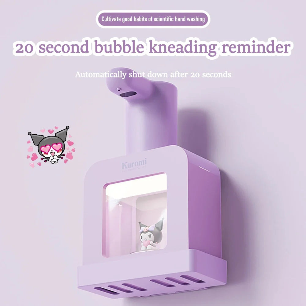 Cute Sanrio Automatic Hand Sanitizer Dispenser Cinnamoroll Kuromi 400ml Cartoon Smart Hand Wash Contact Free Hand Soap Dispenser