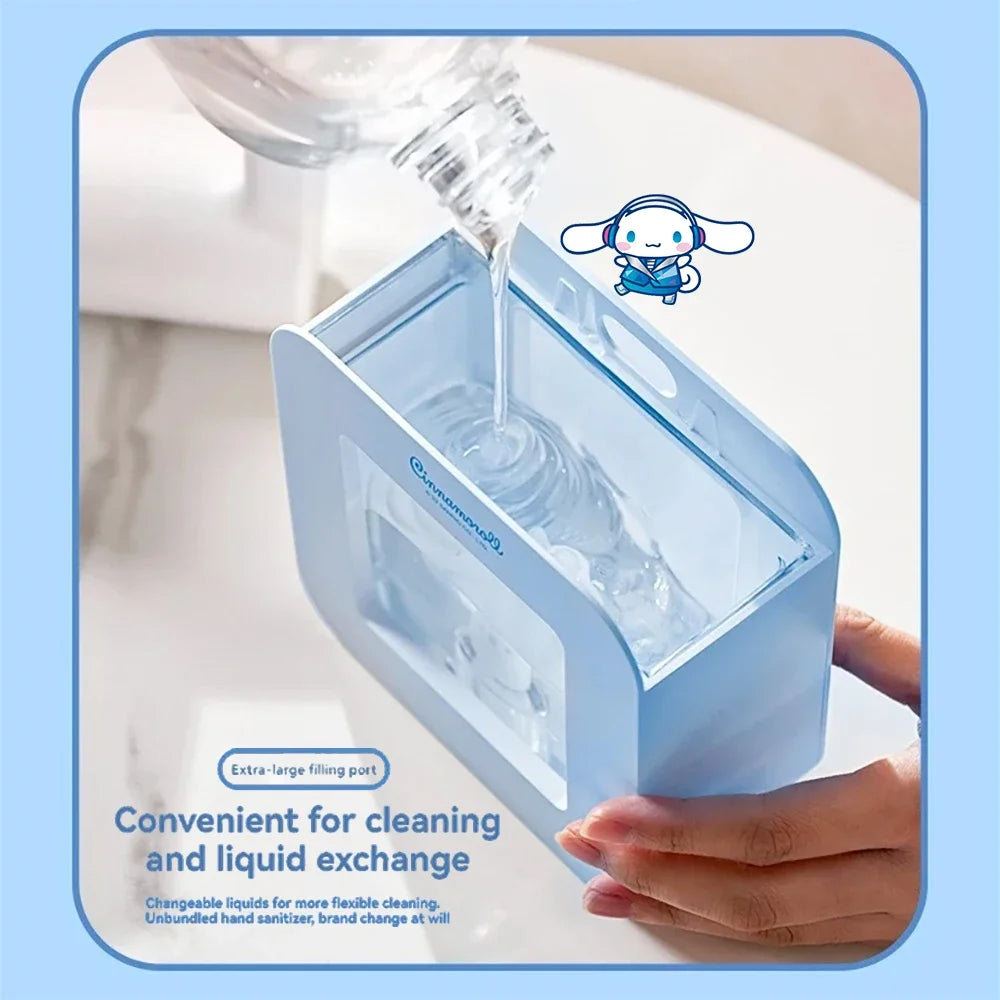 Cute Sanrio Automatic Hand Sanitizer Dispenser Cinnamoroll Kuromi 400ml Cartoon Smart Hand Wash Contact Free Hand Soap Dispenser