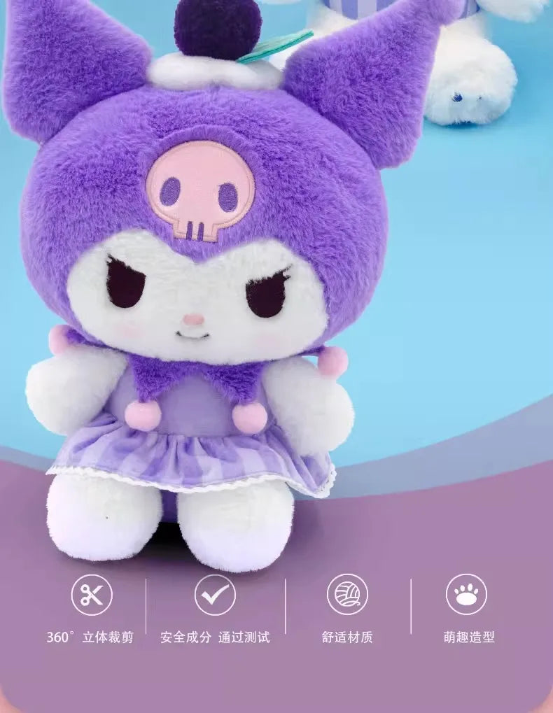 Sanrio Hello Kitty Anime Kuromi Melody Cartoon Cute Plush Stuffed Toys Soft Pillow Plushies Keyring Doll Birthday Gifts For Girl