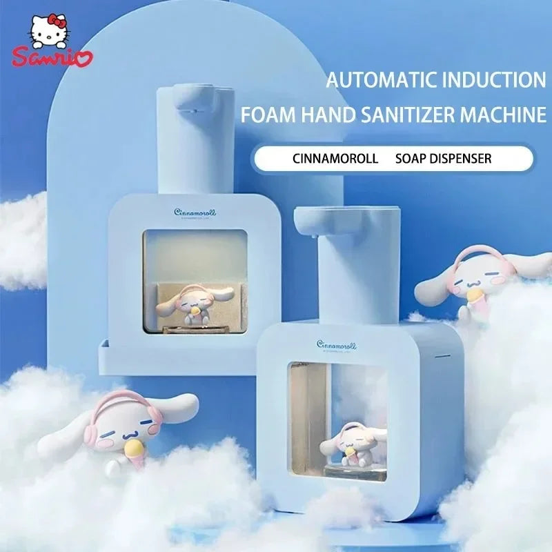 Cute Sanrio Automatic Hand Sanitizer Dispenser Cinnamoroll Kuromi 400ml Cartoon Smart Hand Wash Contact Free Hand Soap Dispenser
