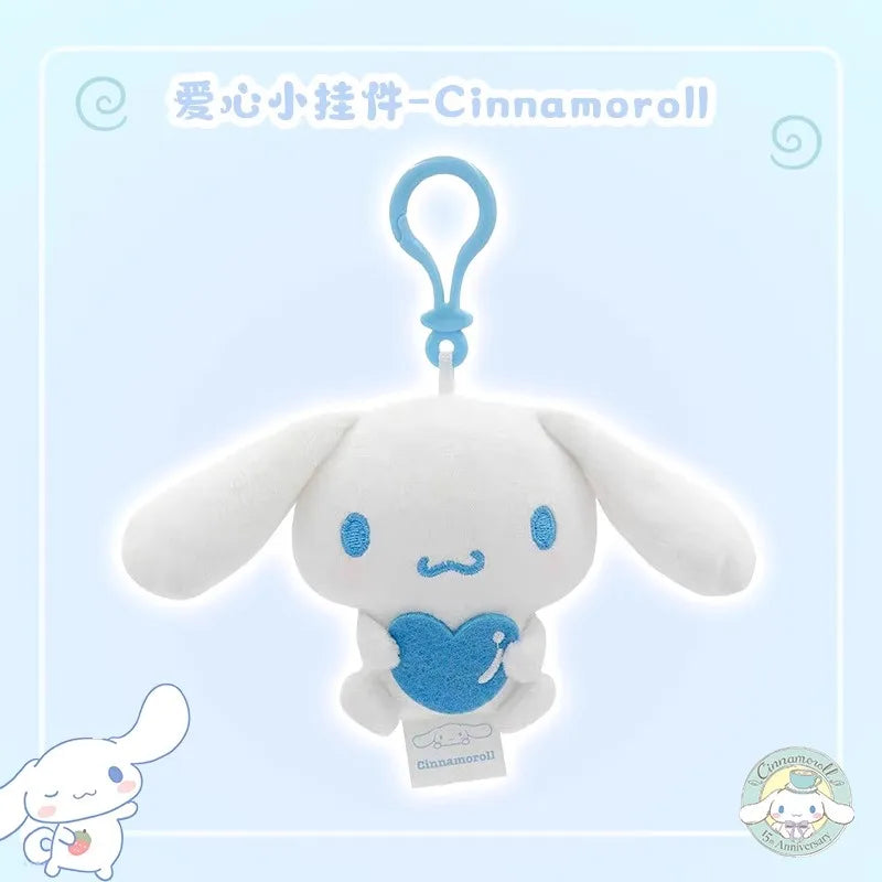 Sanrio Characters 10cm Holding Hearts Plush Keychains