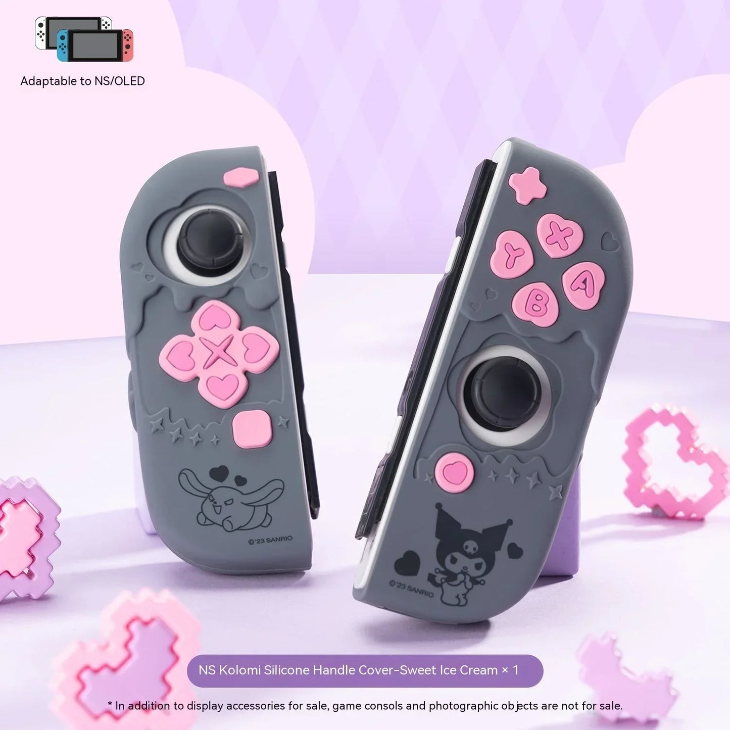 Sanrio Kuromi Cinnamoroll Pochacco Switch Ns/oled Handle Protective Case Anti-fall Digital Accessories Cute Anime Figure Gift