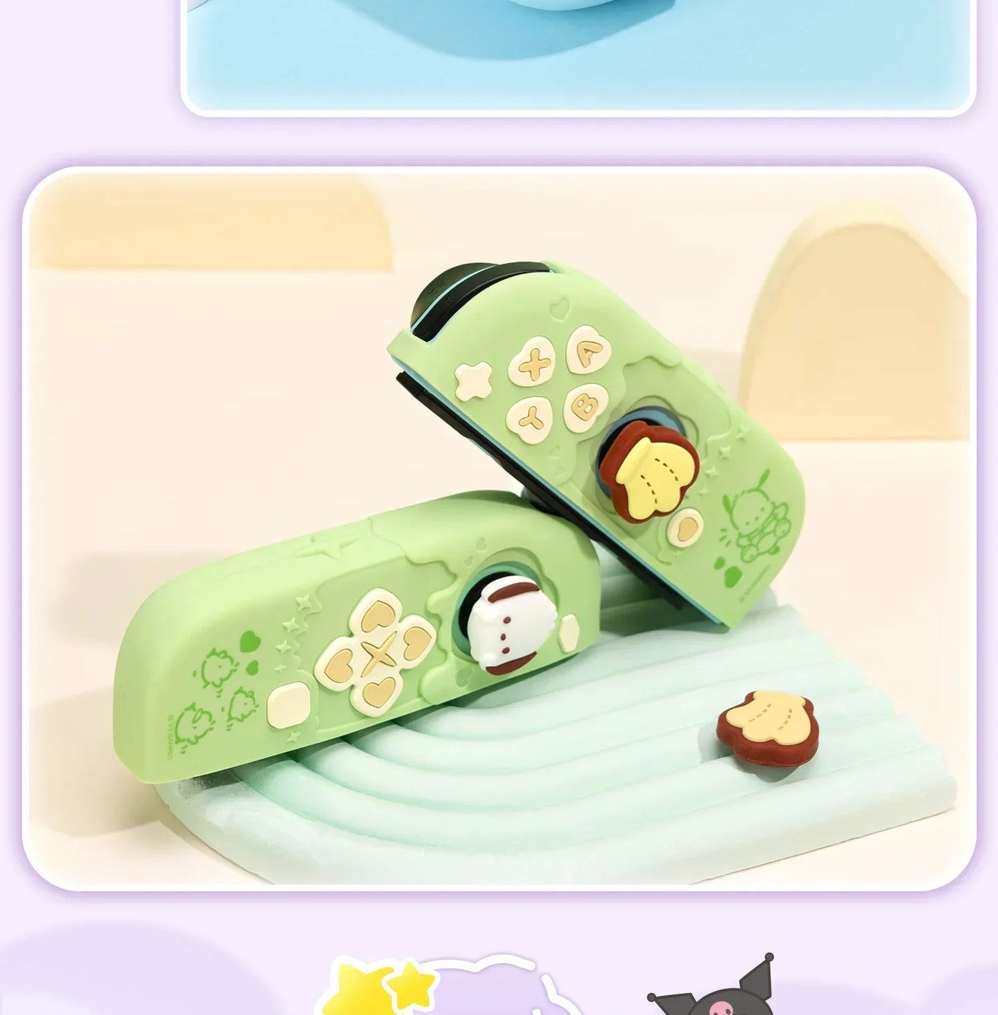 Sanrio Kuromi Cinnamoroll Pochacco Switch Ns/oled Handle Protective Case Anti-fall Digital Accessories Cute Anime Figure Gift