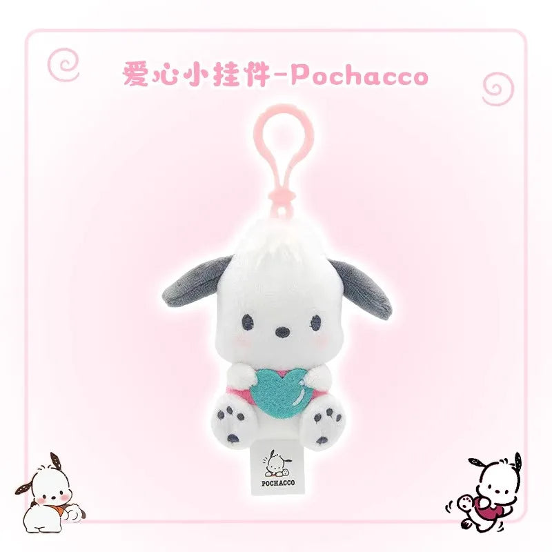 Sanrio Characters 10cm Holding Hearts Plush Keychains