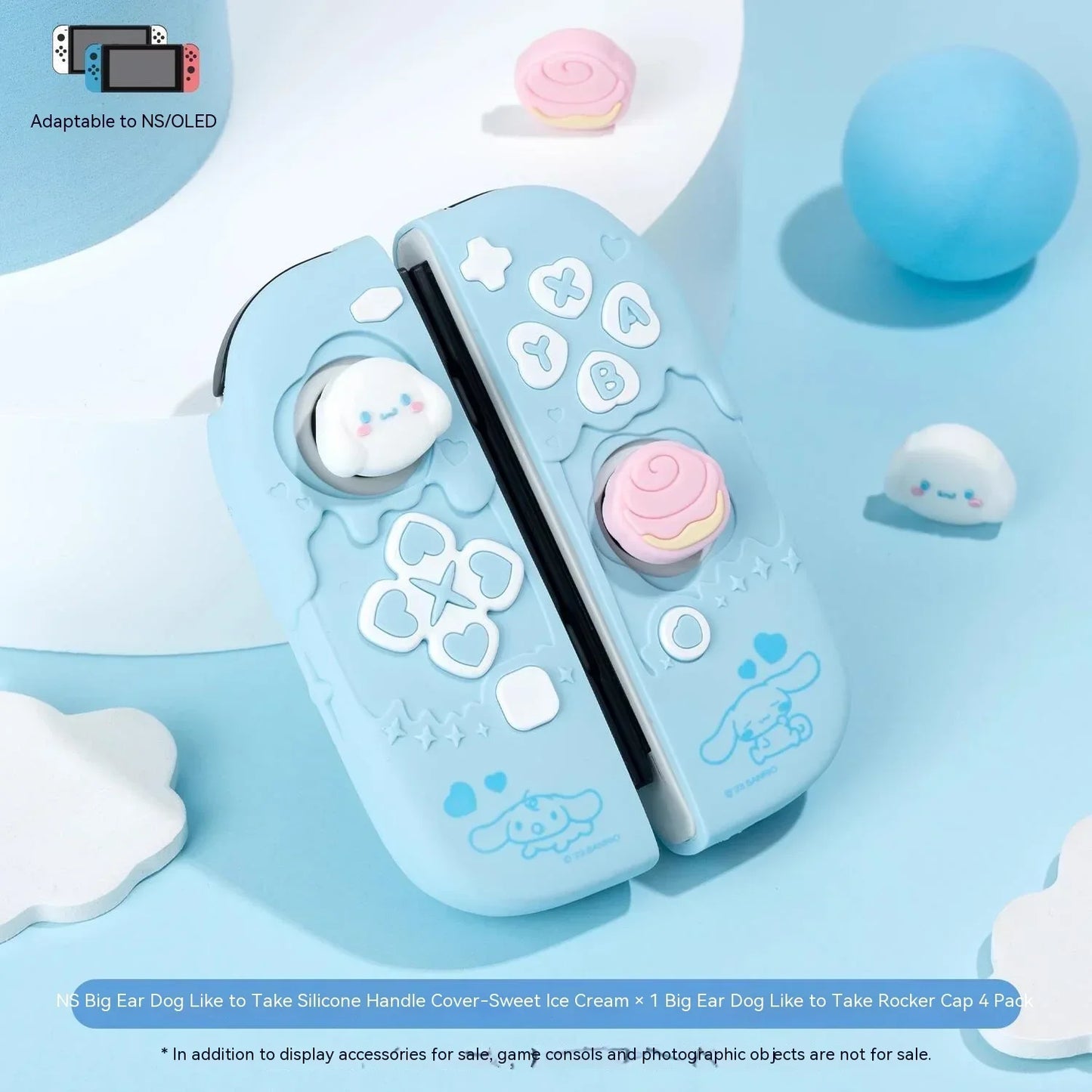 Sanrio Kuromi Cinnamoroll Pochacco Switch Ns/oled Handle Protective Case Anti-fall Digital Accessories Cute Anime Figure Gift