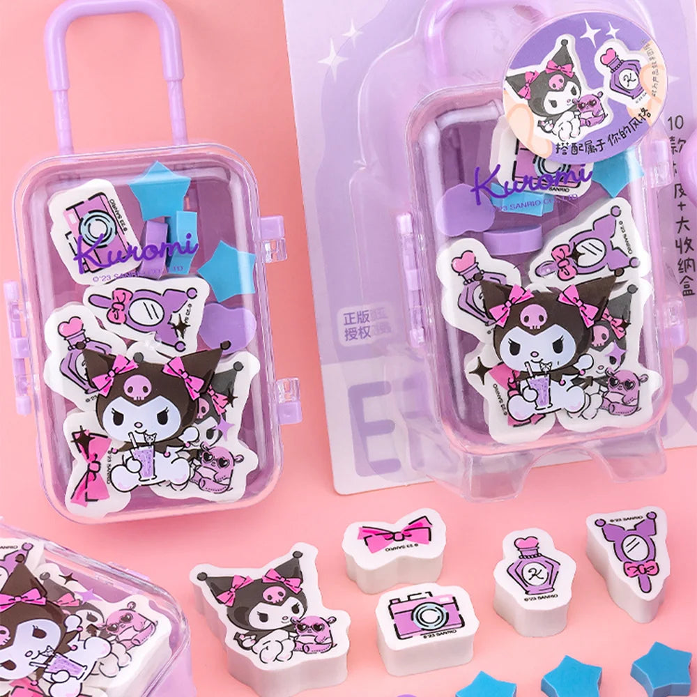 Sanrio Character Luggage Case Eraser Set