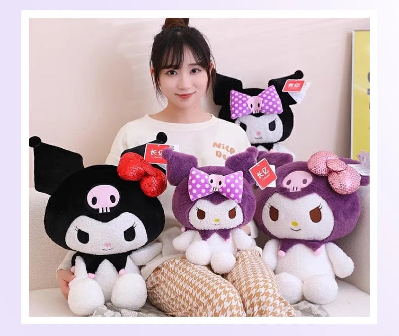Sanrio Hello Kitty Anime Kuromi Melody Cartoon Cute Plush Stuffed Toys Soft Pillow Plushies Keyring Doll Birthday Gifts For Girl