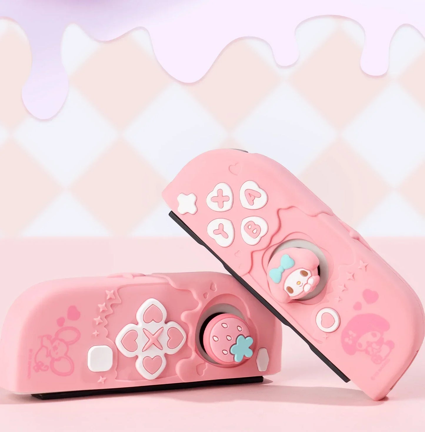 Sanrio Kuromi Cinnamoroll Pochacco Switch Ns/oled Handle Protective Case Anti-fall Digital Accessories Cute Anime Figure Gift