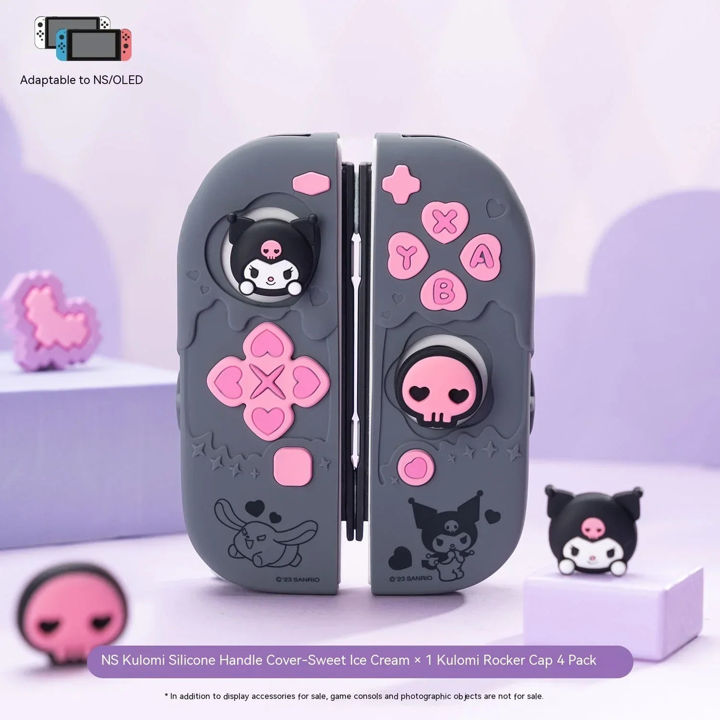 Sanrio Kuromi Cinnamoroll Pochacco Switch Ns/oled Handle Protective Case Anti-fall Digital Accessories Cute Anime Figure Gift