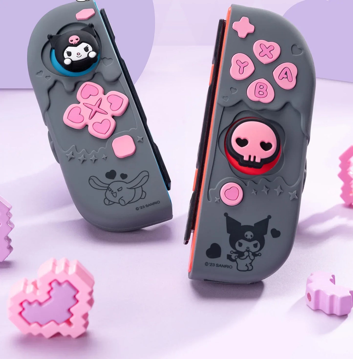 Sanrio Kuromi Cinnamoroll Pochacco Switch Ns/oled Handle Protective Case Anti-fall Digital Accessories Cute Anime Figure Gift