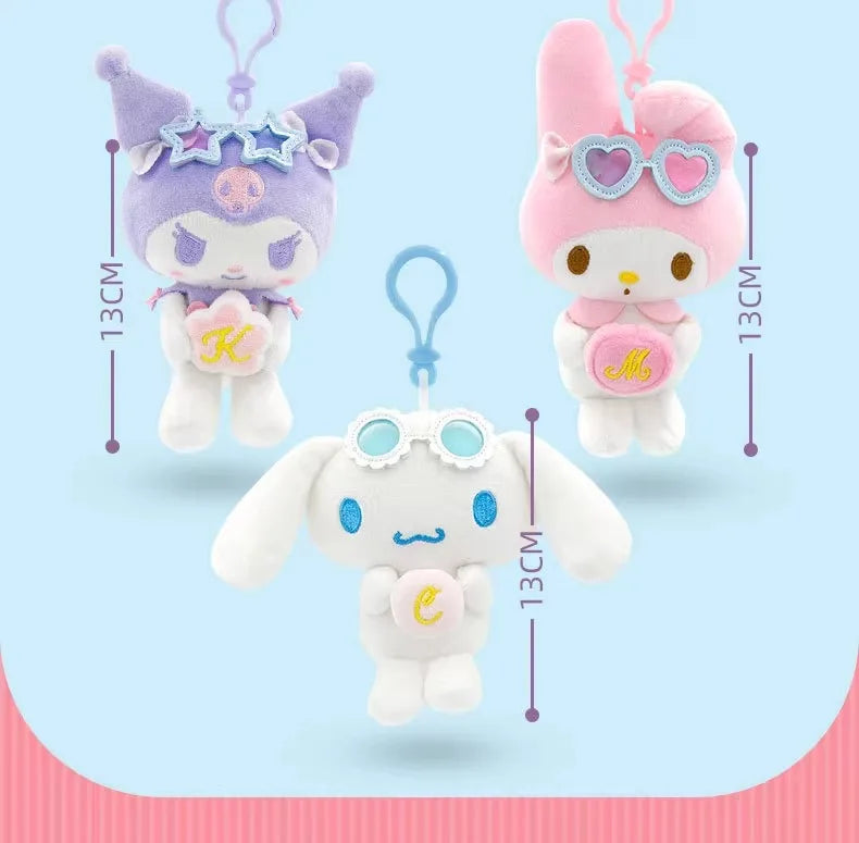 Sanrio Hello Kitty Anime Kuromi Melody Cartoon Cute Plush Stuffed Toys Soft Pillow Plushies Keyring Doll Birthday Gifts For Girl