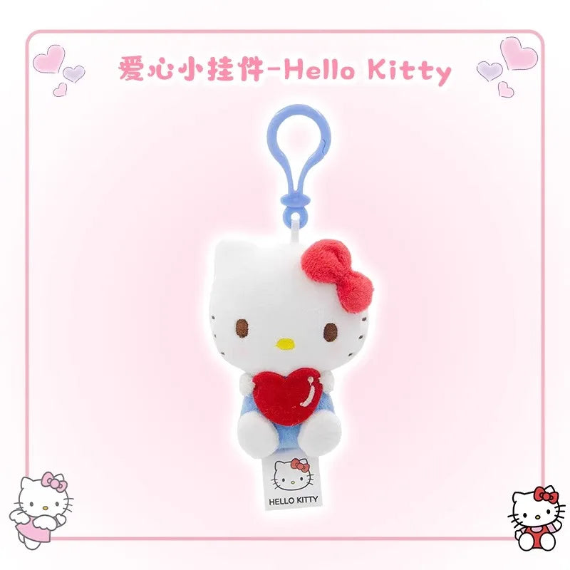 Sanrio Characters 10cm Holding Hearts Plush Keychains