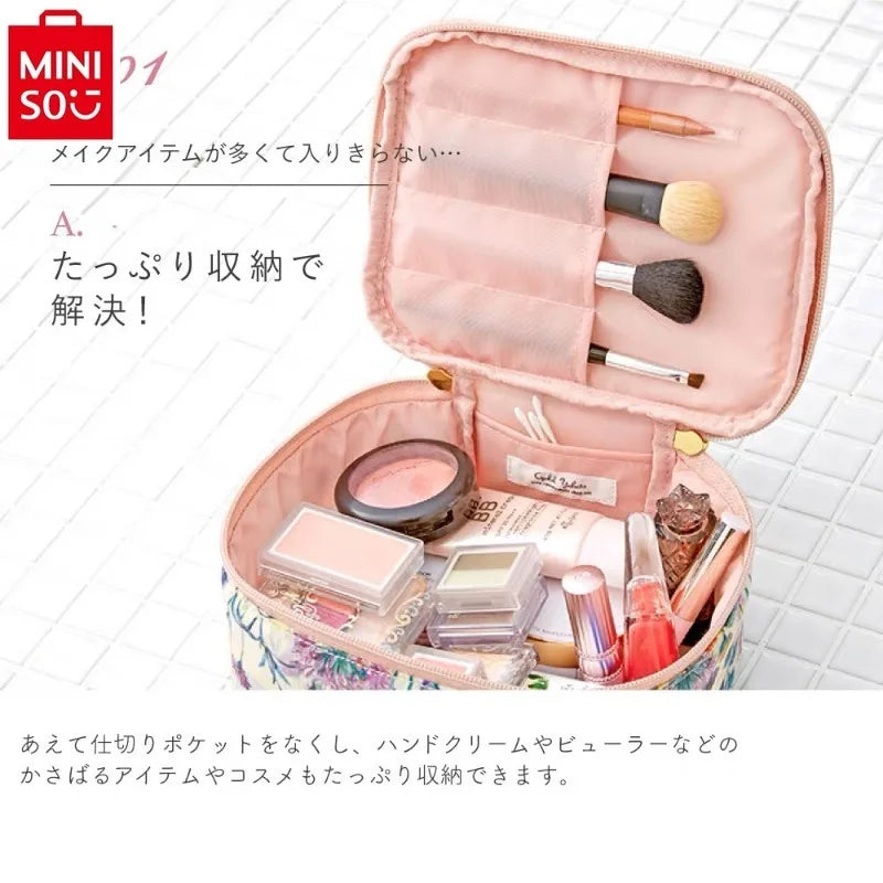 Sanrio Hello Kitty Double Star Flower Zipper Storage Bag for Women's Sweet High Quality Multi functional Makeup Bag