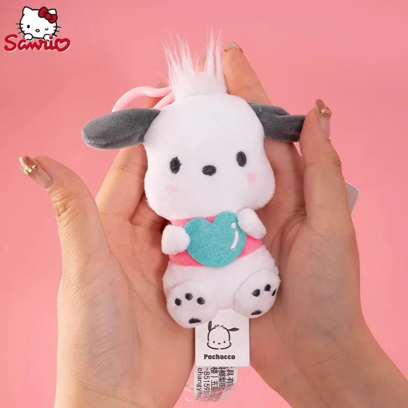 Sanrio Characters 10cm Holding Hearts Plush Keychains