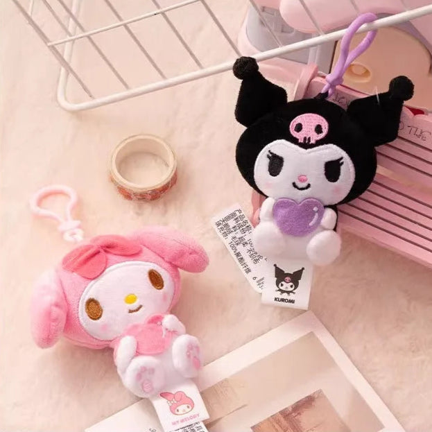 Sanrio Characters 10cm Holding Hearts Plush Keychains