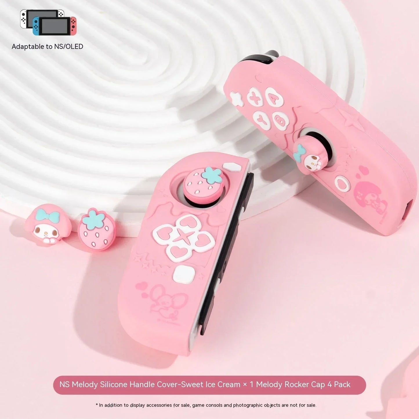 Sanrio Kuromi Cinnamoroll Pochacco Switch Ns/oled Handle Protective Case Anti-fall Digital Accessories Cute Anime Figure Gift