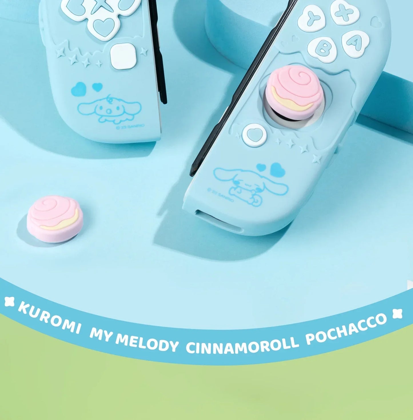 Sanrio Kuromi Cinnamoroll Pochacco Switch Ns/oled Handle Protective Case Anti-fall Digital Accessories Cute Anime Figure Gift