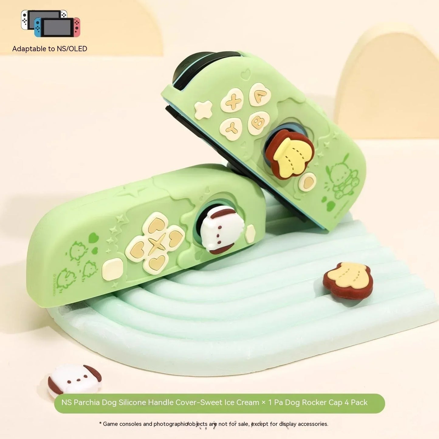 Sanrio Kuromi Cinnamoroll Pochacco Switch Ns/oled Handle Protective Case Anti-fall Digital Accessories Cute Anime Figure Gift