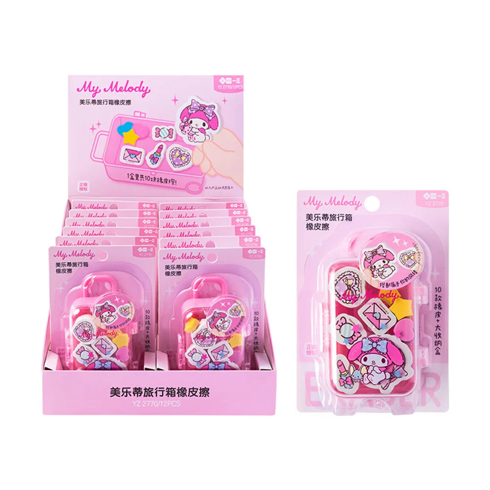 Sanrio Character Luggage Case Eraser Set