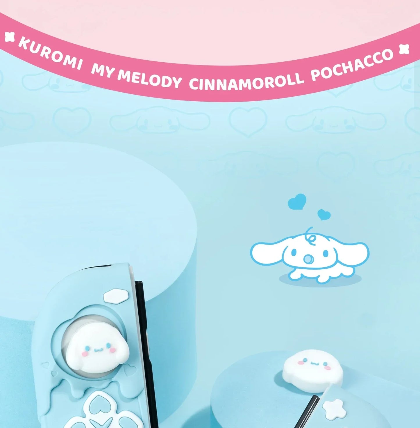 Sanrio Kuromi Cinnamoroll Pochacco Switch Ns/oled Handle Protective Case Anti-fall Digital Accessories Cute Anime Figure Gift