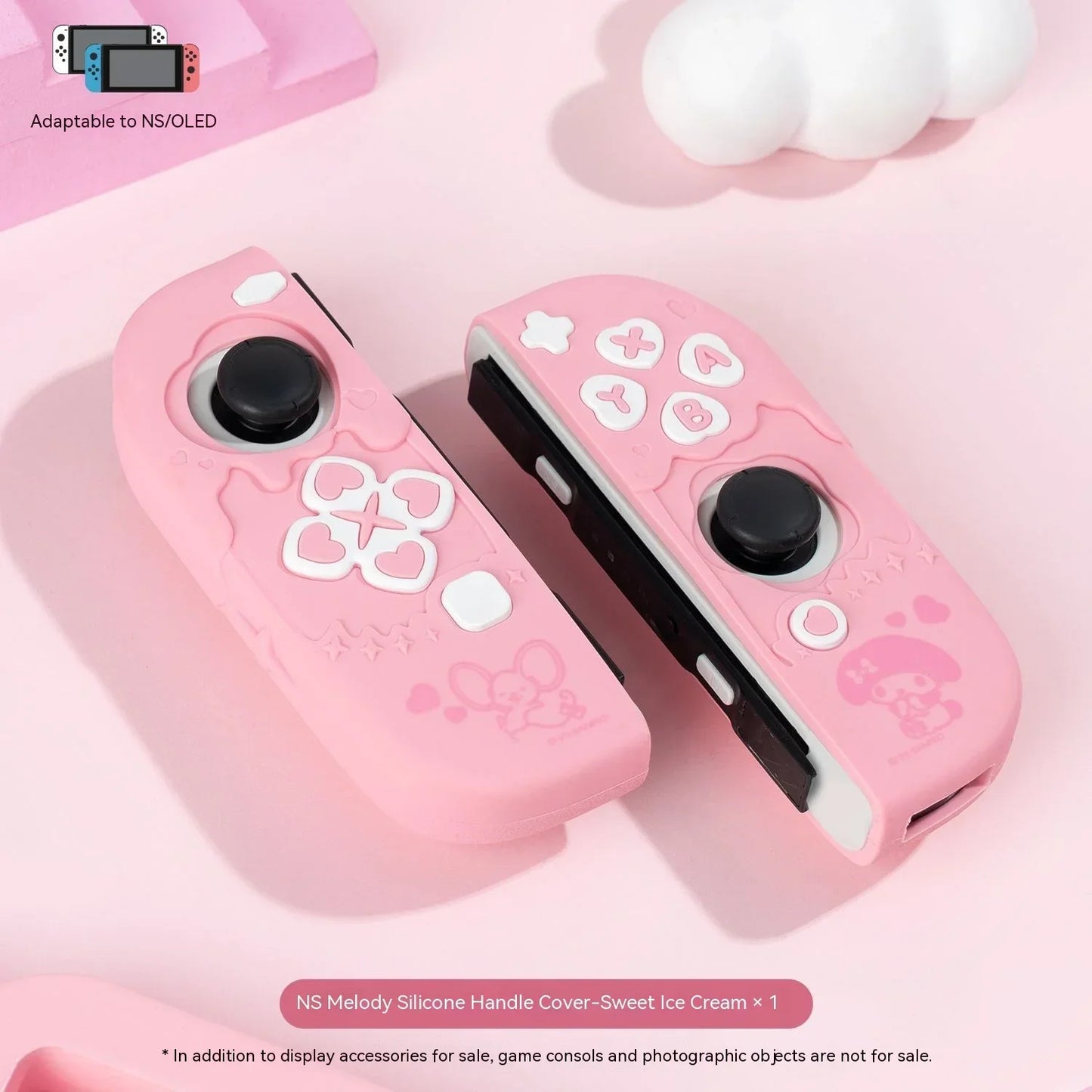 Sanrio Kuromi Cinnamoroll Pochacco Switch Ns/oled Handle Protective Case Anti-fall Digital Accessories Cute Anime Figure Gift
