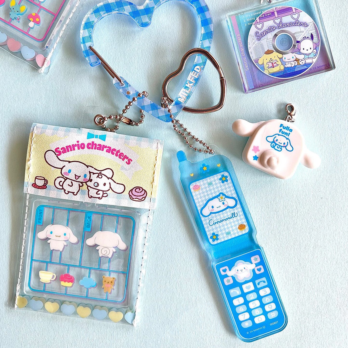 Sanrio Characters Retro Flip Phone Keychain Pendant
