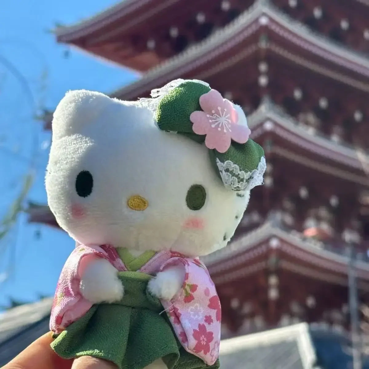 Hello Kitty Matcha Kimono Plushie Keychain