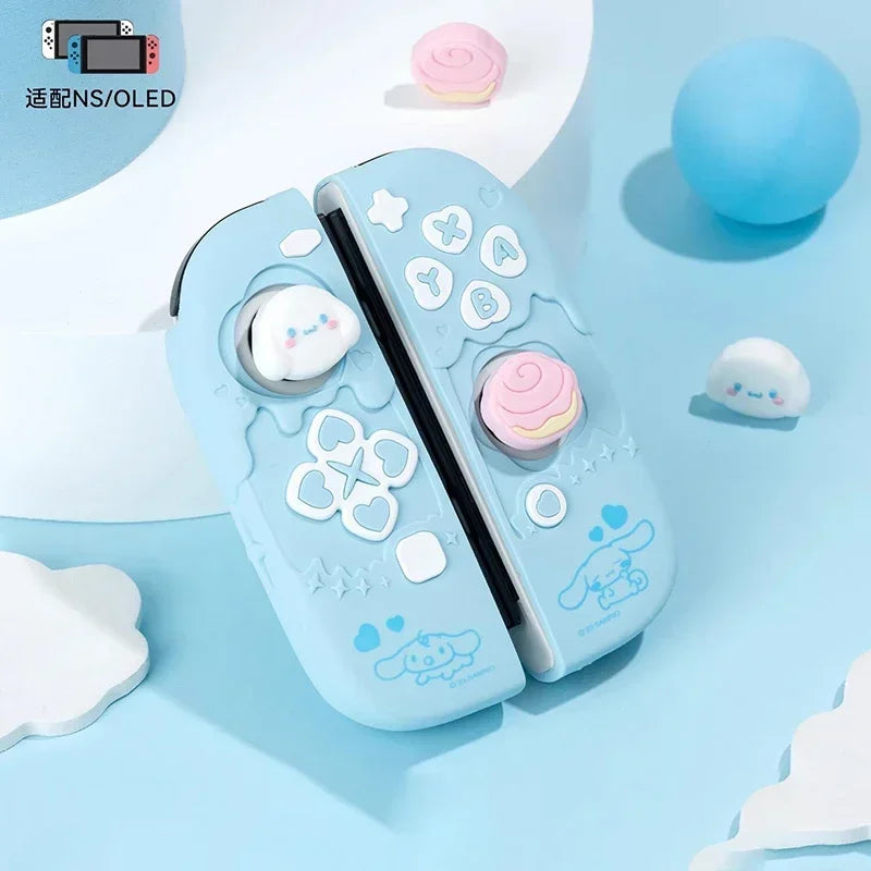Sanrio Kuromi Cinnamoroll Pochacco Switch Ns/oled Handle Protective Case Anti-fall Digital Accessories Cute Anime Figure Gift
