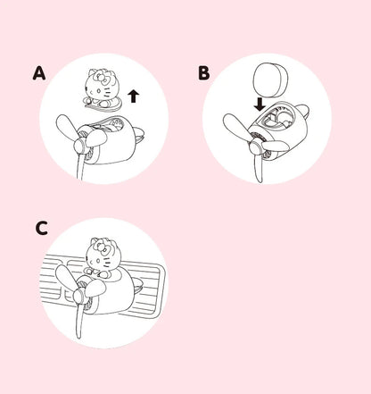 Sanrio Hello Kitty Air Freshener Car Perfum Kawaii Propeller Outlet Vent Fresheners Perfume Suitable for Car Interior Decoration