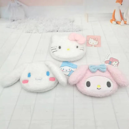 Sanrio Character Fuzzy Zipper Coin Purse