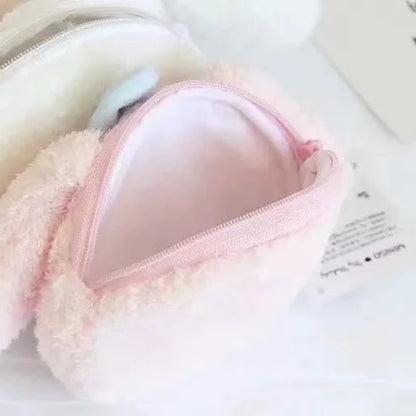 Sanrio Character Fuzzy Zipper Coin Purse