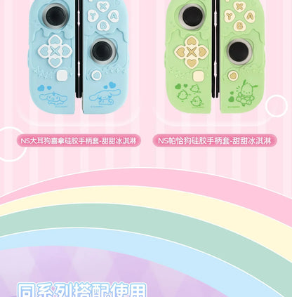 Sanrio Kuromi Cinnamoroll Pochacco Switch Ns/oled Handle Protective Case Anti-fall Digital Accessories Cute Anime Figure Gift