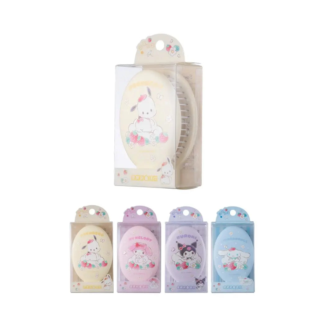 Sanrio Strawberry Characters Folding Touch-Up Cosmetic Mirror + Comb