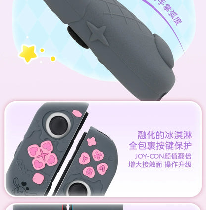 Sanrio Kuromi Cinnamoroll Pochacco Switch Ns/oled Handle Protective Case Anti-fall Digital Accessories Cute Anime Figure Gift