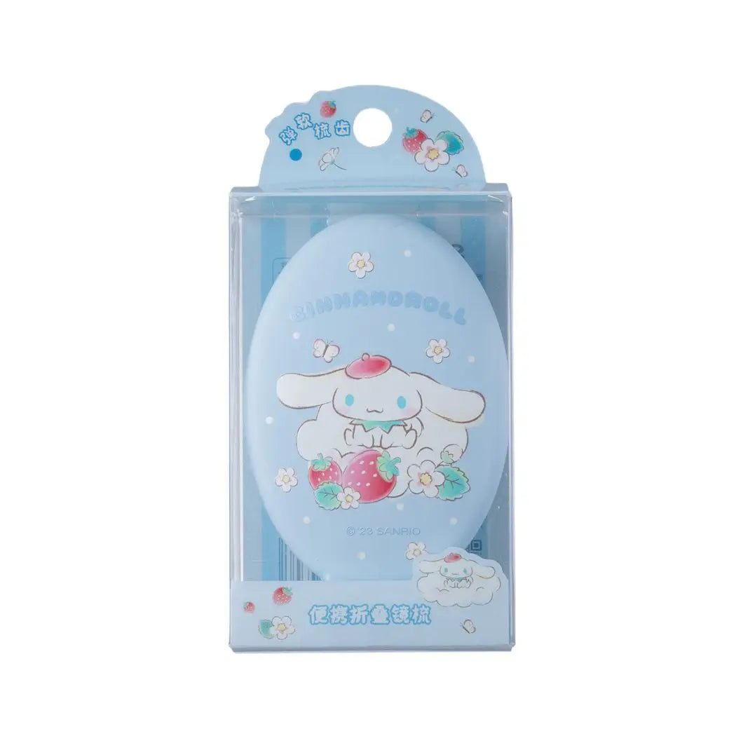 Sanrio Strawberry Characters Folding Touch-Up Cosmetic Mirror + Comb