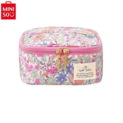Sanrio Hello Kitty Double Star Flower Zipper Storage Bag for Women's Sweet High Quality Multi functional Makeup Bag