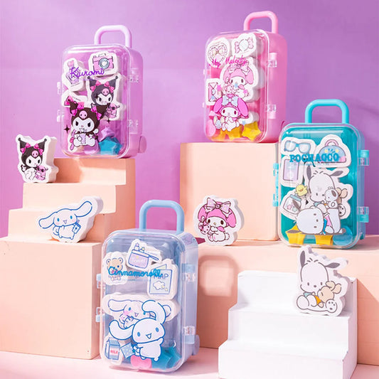Sanrio Character Luggage Case Eraser Set