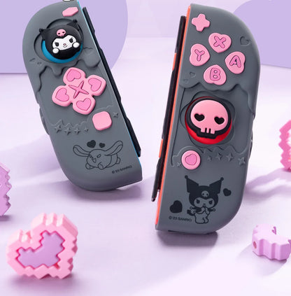 Sanrio Kuromi Cinnamoroll Pochacco Switch Ns/oled Handle Protective Case Anti-fall Digital Accessories Cute Anime Figure Gift