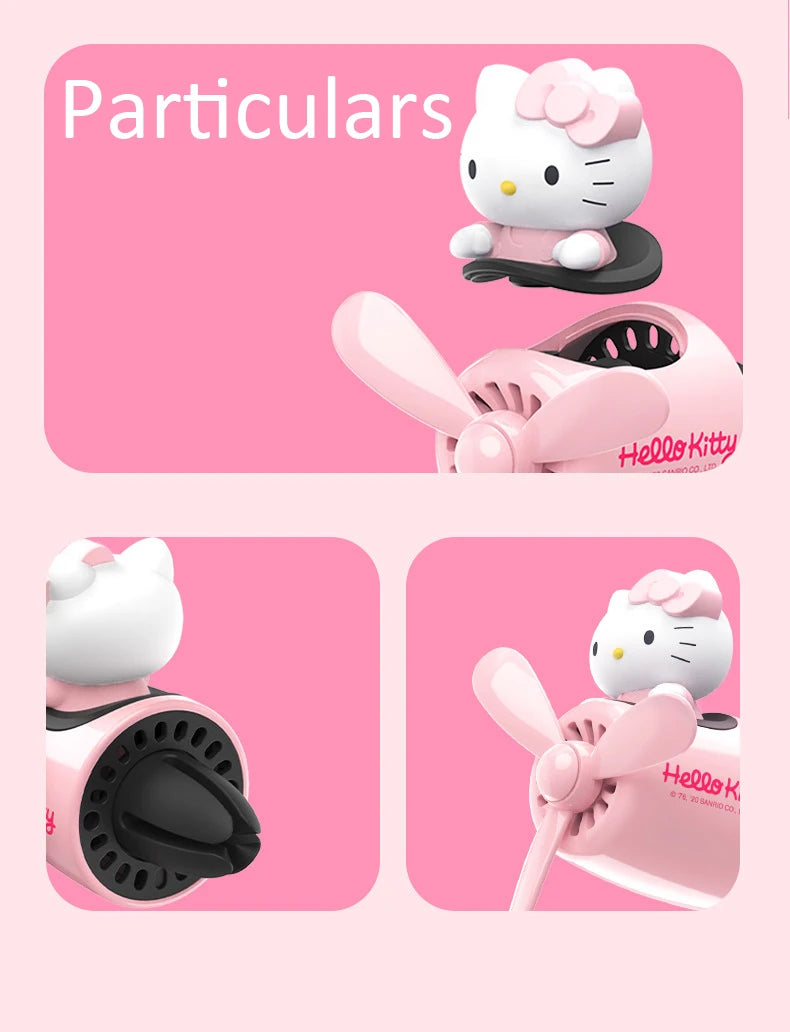 Sanrio Hello Kitty Air Freshener Car Perfum Kawaii Propeller Outlet Vent Fresheners Perfume Suitable for Car Interior Decoration
