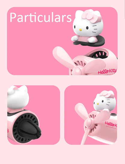 Sanrio Hello Kitty Air Freshener Car Perfum Kawaii Propeller Outlet Vent Fresheners Perfume Suitable for Car Interior Decoration