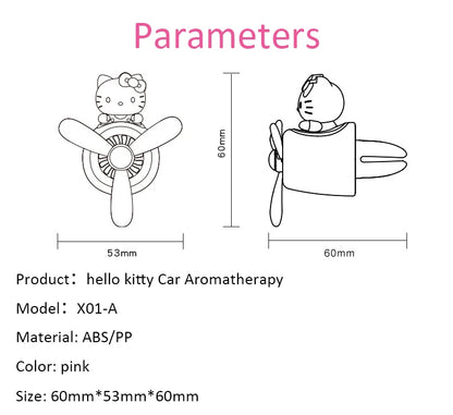 Sanrio Hello Kitty Air Freshener Car Perfum Kawaii Propeller Outlet Vent Fresheners Perfume Suitable for Car Interior Decoration