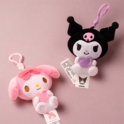 Sanrio Characters Holding Hearts Plush Keychains