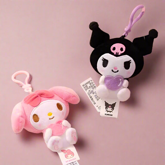 Sanrio Characters Holding Hearts Plush Keychains
