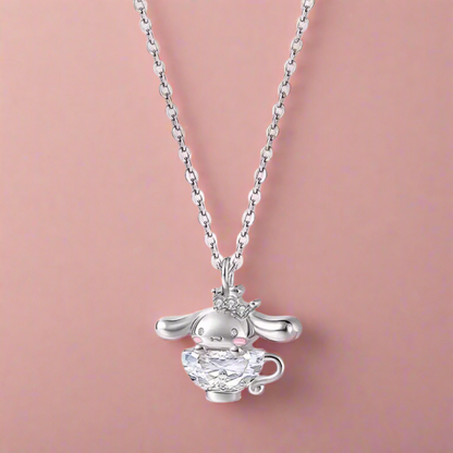 Cinnamoroll Crystal Teacup Necklace