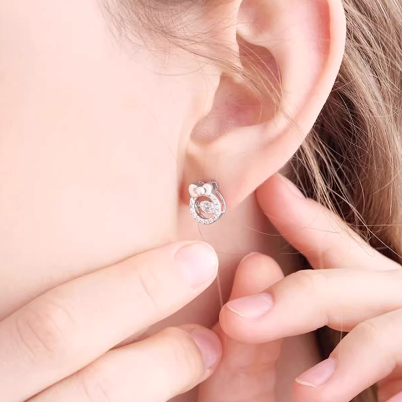 Hello Kitty Bow Crystal Earring